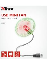 TRUST FLEX USB MINI FAN WITH LED CLOCK