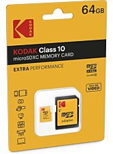KODAK CLASS 10 MICROSDHC 64GB + ADAPTER