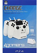 4GAMERS CHARGE CABLES & DESKTOP STAND  BLANCO (OFICIAL)