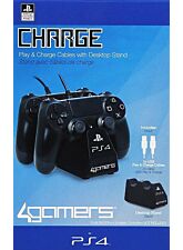 4GAMERS CHARGE CABLES & DESKTOP STAND  NEGRO (OFICIAL)