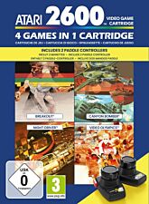 ATARI 2600: 4 GAMES IN 1 (BREAKOUT/CANYON BOMBER/NIGHT DRIVER/VIDEO OLYMPICS) + 2 MANDOS PADDLE