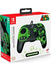 PDP REMATCH WIRED CONTROLLER SUPER MARIO BLACK/GREEN (GLOW IN THE DARK) (SWITCH/OLED)
